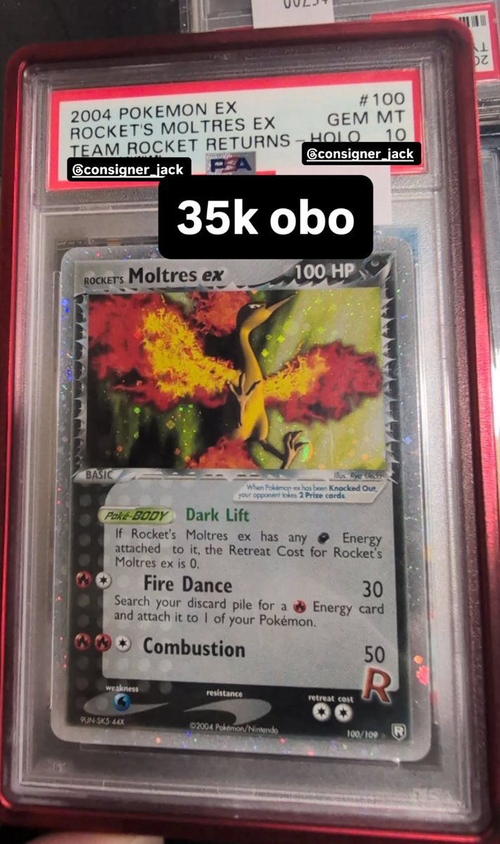 Rocket's Moltres ex PSA GEM MT 10
