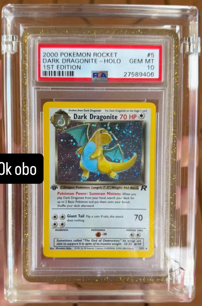 Dark Dragonite PSA GEM MT 10