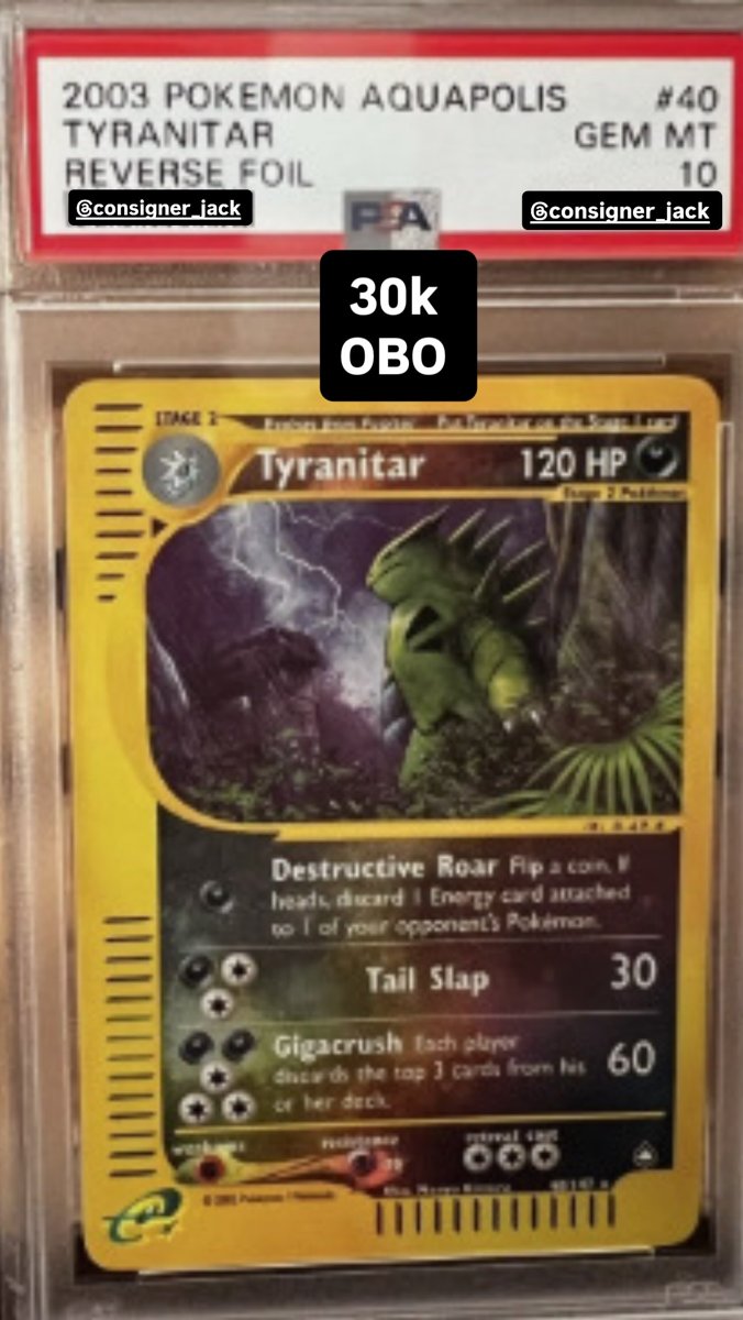 Tyranitar PSA GEM MT 10