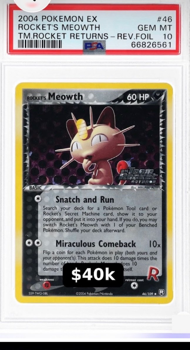 Rocket's Meowth PSA GEM MT 10