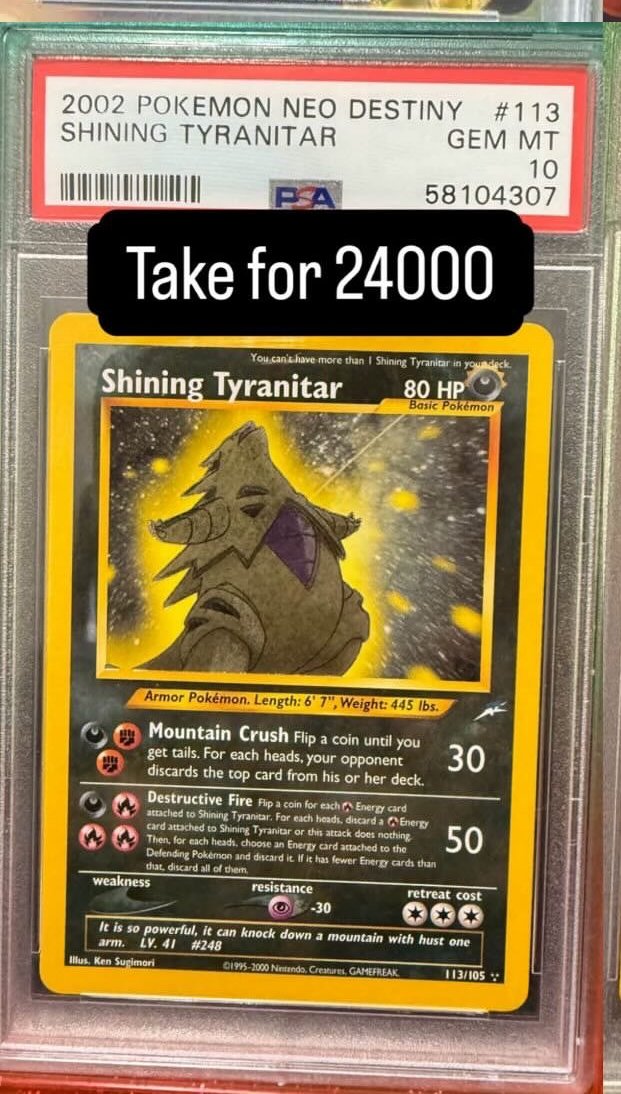 Shining Tyranitar PSA GEM MT 10