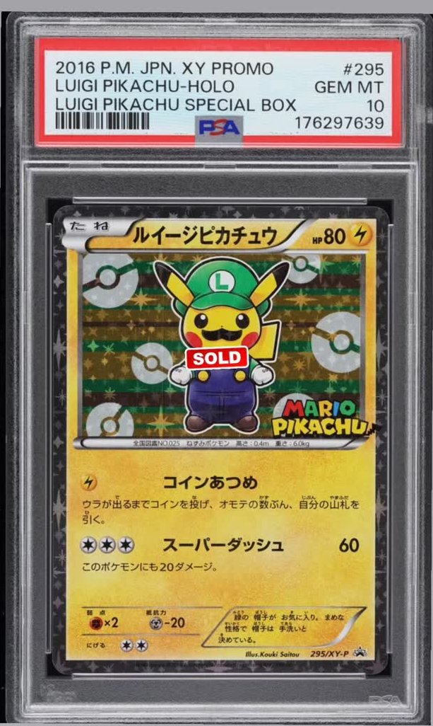 Luigi Pikachu PSA GEM MT 10