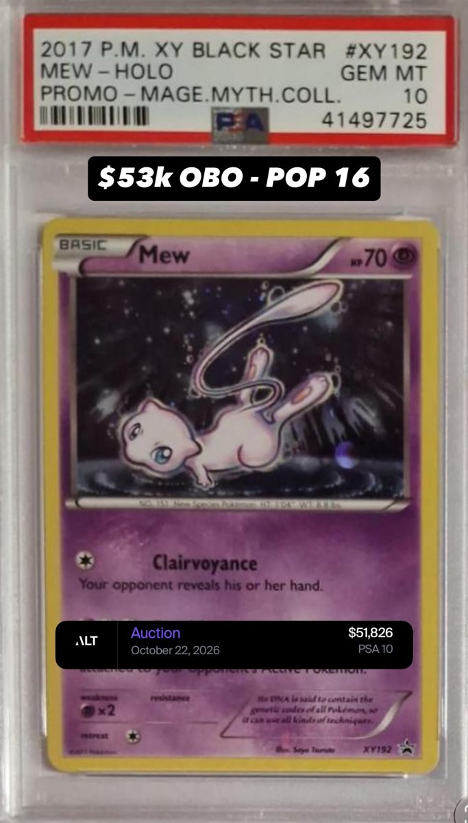 Mew PSA GEM MT 10
