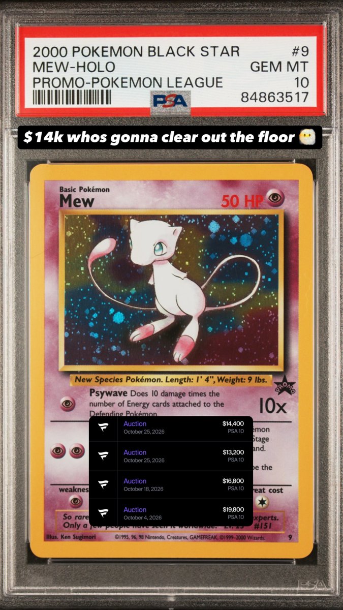 Mew PSA GEM MT 10